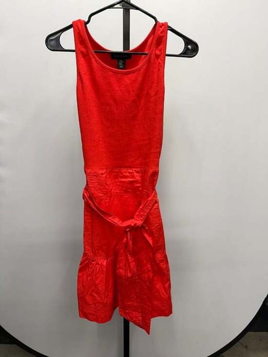 Tahari Dresses & Skirts - Tahari Scarlett Red Tie Sleeveless Cotton Midi Dress
